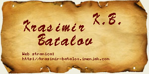 Krasimir Batalov vizit kartica
